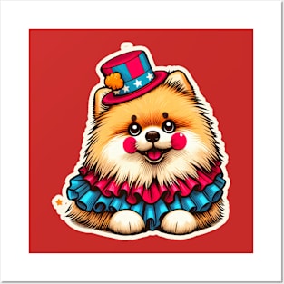 Pomeranian Clown Posters and Art